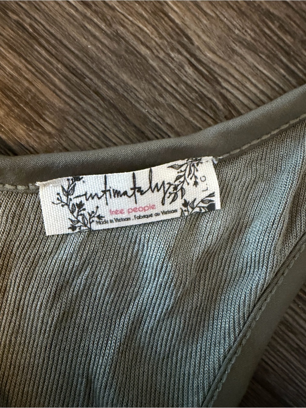 Free People Intimately Olive Green Ribbed Racerback Tank Top Size Large - Picture 3 of 8